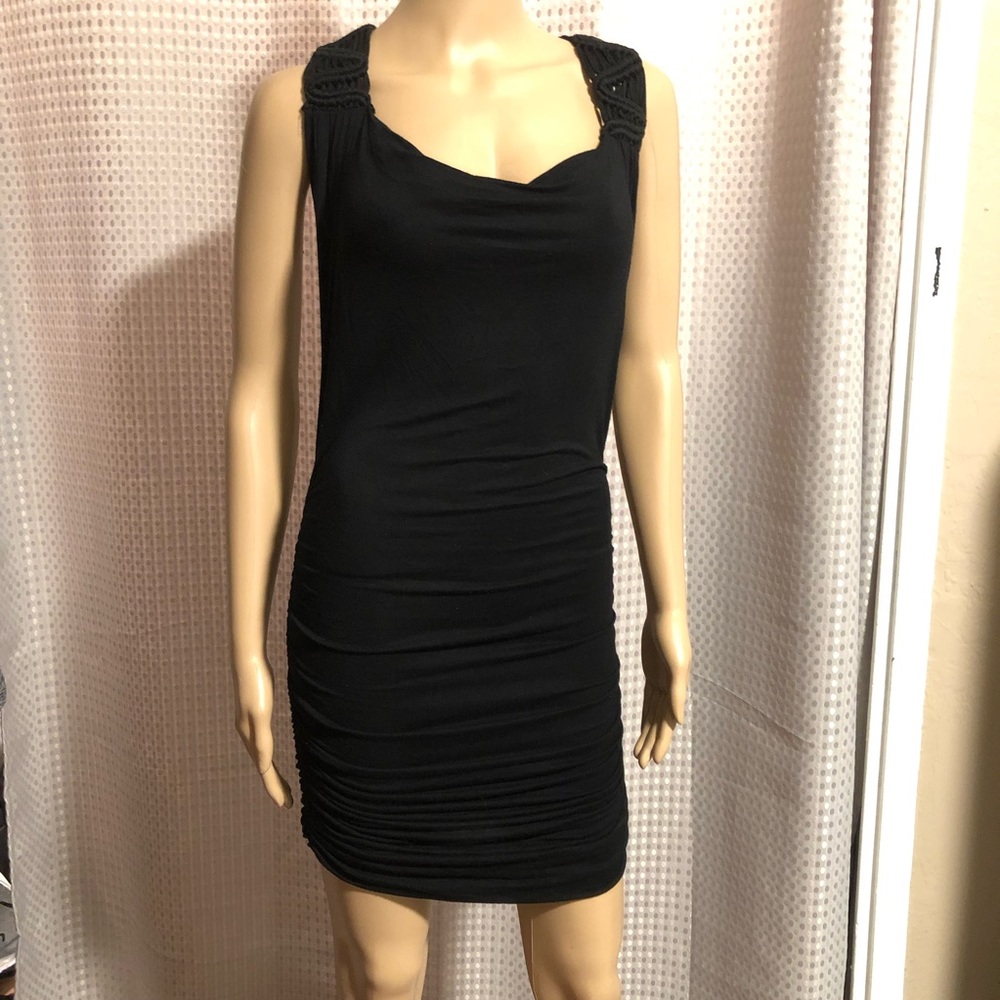Sexy Black Ruched Dress